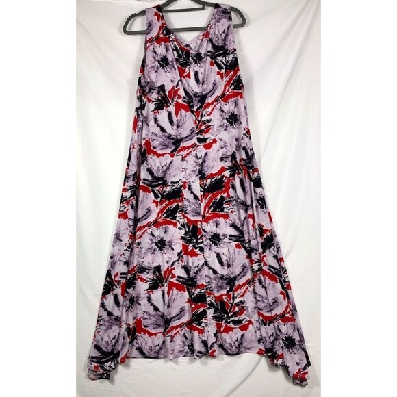 Taylor Dress Womens Plus Size 22 Pink Floral Maxi Sleeveless Summer Lightweight - Picture 3 of 7